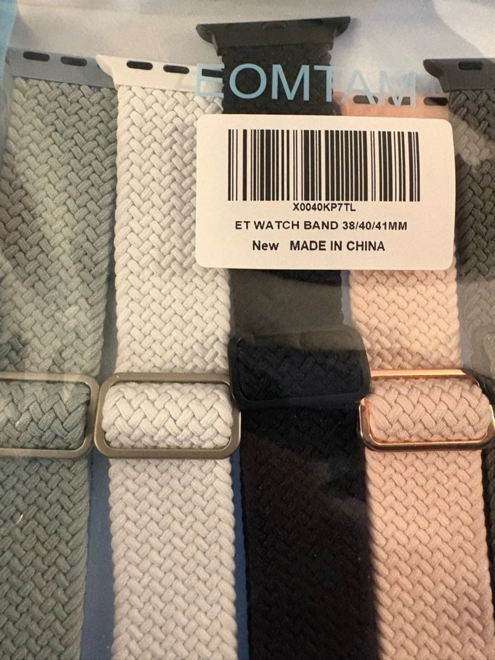 The Eomtam 5 Pack Stretchy Apple Nylon Watch Bands for Apple 42/44/45MM watches.